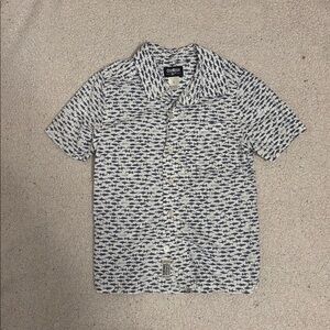Oshkosh shark blue and white button down shirt